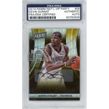 Kevin Durant 2014 Panini National VIP Party Gold Wave Autograph Card #58 10/10 PSA/DNA
