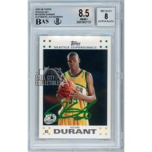 Kevin Durant 2007-08 Topps Rookie Set Autograph Card #2 BGS 8.5 BAS 8 (Green)