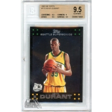 Kevin Durant 2007-08 Topps Basketball Rookie Card #112 BGS 9.5 Gem Mint