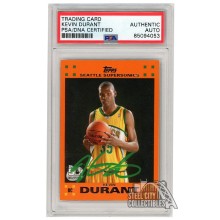 Kevin Durant 2007-08 Topps Orange Autograph Rookie Card #2 PSA/DNA (Green)