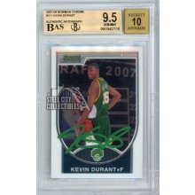 Kevin Durant 2007-08 Bowman Chrome Autograph Rookie Card #111 /2999 BGS 9.5 BAS 10