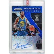 Kevin Durant 2019-20 Panini Prizm Sensational Signatures Blue Shimmer Autograph Card #SS-KDR