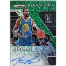 Kevin Durant 2019-20 Panini Prizm Sensational Signatures Green Shimmer Autograph Card #SS-KDR 10/15