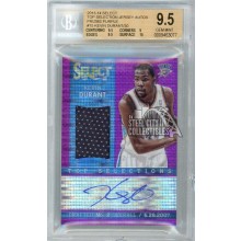 Kevin Durant 2013-14 Panini Select Top Selections Purple Jersey Autograph Card #15 29/30 BGS 9.5