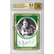 Francoise Durr 2020 Topps Transcendent Tennis HOF Emerald Autograph Card #TCA-FD 2/5 BGS 9.5