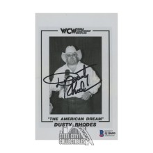 Dusty Rhodes Autographed WCW The American Dream 4x6 Wrestling Photo - BAS (Light Smear)