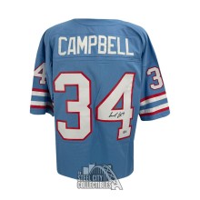 Earl Campbell Autographed Houston Mitchell & Ness Blue Football Jersey - BAS (XL)