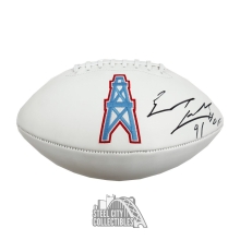 Earl Campbell Autographed Houston Oilers White Logo Football - BAS
