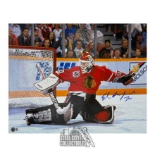 Ed Belfour Autographed Chicago Blackhawks 16x20 Hockey Photo - BAS