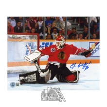 Ed Belfour Autographed Chicago Blackhawks 8x10 Hockey Photo - BAS