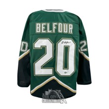Ed Belfour Autographed Dallas Custom Green Hockey Jersey - BAS