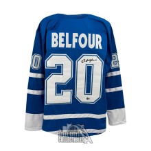 Ed Belfour Autographed Toronto Custom Blue Hockey Jersey - BAS