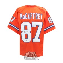 Ed McCaffrey Autographed Denver Custom Orange Football Jersey - BAS