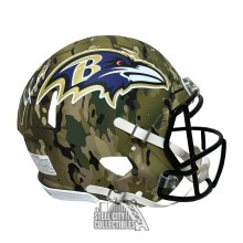 Ed Reed Autographed Baltimore Ravens Camo Authentic Full-Size Football Helmet - BAS (White Ink)