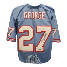 Eddie George Autographed Houston Blue Mitchell & Ness Football Jersey - BAS