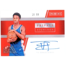 VJ Edgecombe 2026 Panini Private Signings Red Autograph Card 10/99