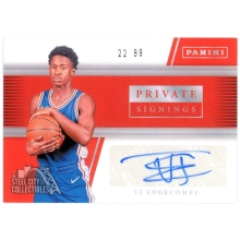 VJ Edgecombe 2026 Panini Private Signings Red Autograph Card 22/99