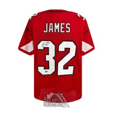 Edgerrin James Autographed Arizona Custom Red Football Jersey - BAS (Top 3 Signed)