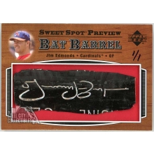 Jim Edmonds 2002 Upper Deck Sweet Spot Game-Used Bat Barrel Card #BB-JE 1/1