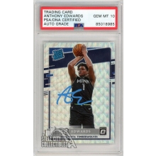 Anthony Edwards 2020-21 Panini Donruss Optic Rated Rookie Fanatics Box Set Autograph Card #151 PSA/DNA 10 (Light Blue)