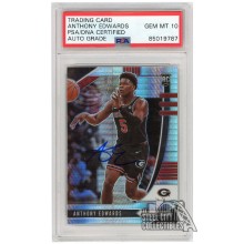 Anthony Edwards 2020-21 Panini Prizm Draft Picks Hyper Autograph Rookie Card #41 PSA/DNA 10