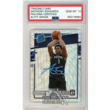 Anthony Edwards 2020-21 Panini Donruss Optic Rated Rookie Fanatics Box Set Autograph Card #151 PSA/DNA 10 (Light Blue)