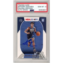 Anthony Edwards 2020-21 Panini Hoops Autograph Rookie Card #216 PSA/DNA 10
