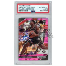 Anthony Edwards 2020-21 Panini Prizm Draft Picks Pink Ice Autograph RC Card #1 PSA/DNA