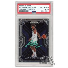 Anthony Edwards 2020-21 Panini Prizm Autograph Rookie Card #258 PSA/DNA (Teal)