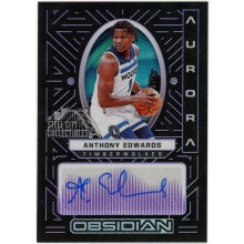 Anthony Edwards 2021-22 Panini Obsidian Aurora Purple Autograph Card #AUR-AED 70/75