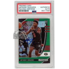 Anthony Edwards 2020-21 Panini Prizm Draft Picks Green Autograph Rookie Card #41 PSA/DNA