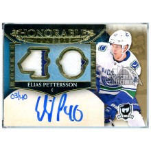 Elias Pettersson 2018-19 Upper Deck The Cup Honorable Numbers Rookie Autograph Patch Card #HN-EP 3/40