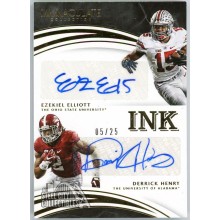Ezekiel Elliott Derrick Henry 2016 Panini Immaculate Collegiate Dual Rookie Autograph Card #21 5/25