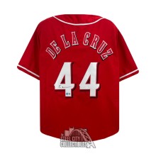 Elly De La Cruz Autographed Cincinnati Custom Red Baseball Jersey - BAS (Red Name)