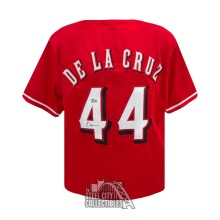 Elly De La Cruz Autographed Cincinnati Custom Red Baseball Jersey - BAS (Curved Numbers)