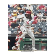 Elly De La Cruz Autographed Cincinnati 16x20 Baseball Photo - BAS (Gray Jersey)