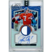 John Elway 2020 Panini One Black Box Prizm Patch Autograph Card #392 1/1
