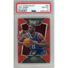 Joel Embiid 2014-15 Panini Select Red Rookie Card #90 75/149 PSA 10