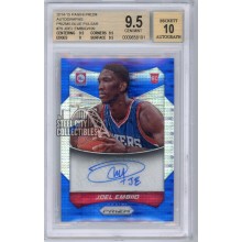 Joel Embiid 2014-15 Panini Prizm Blue Pulsar Rookie Autograph Card #79 103/199 BGS 9.5