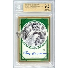 Roy Emerson 2020 Topps Transcendent Tennis HOF Emerald Autograph Card #TCA-RE 4/5 BGS 9.5