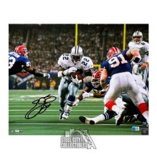 Emmitt Smith Autographed Dallas 16x20 Football Photo - BAS (Scoring, Black Ink)
