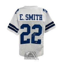 Emmitt Smith Autographed Dallas Custom Football Jersey - BAS (Right 2 Signed)