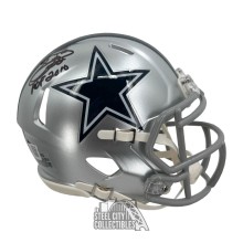 Emmitt Smith HOF 2010 Autographed Dallas Cowboys Speed Mini Football Helmet - BAS
