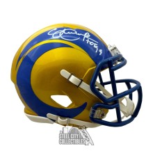 Eric Dickerson HOF 99 Autographed Los Angeles Flash Mini Football Helmet - BAS