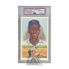 Ernie Banks Autographed Chicago Cubs Perez-Steele Celebration Postcard - PSA/DNA 10