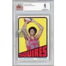Julius Erving 1972-73 Topps Basketball Rookie Card #195 BVG 6 (678)