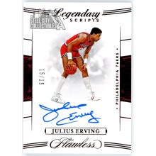 Julius Erving 2019-20 Panini Flawless Legendary Scripts Ruby Auto Card 15/15