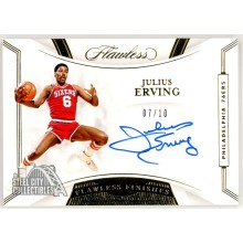 Julius Erving 2019-20 Panini Flawless Finishes Gold Autograph Card #FF-JEV 07/10