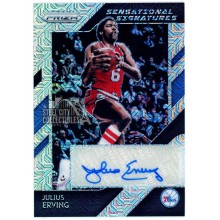 Julius Erving 2018-19 Panini Prizm Sensational Signatures Auto Card SS-JEV 12/25
