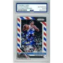 Julius Erving 2018-19 Panini Prizm Red, White & Blue Autograph Card #95 PSA/DNA